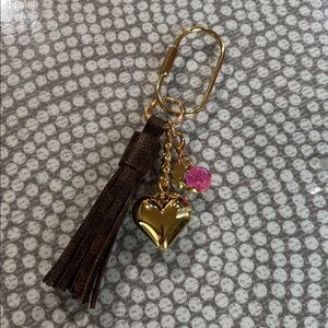 Handmade Bag Charm with Celine Dark Brown Monogram Canvas